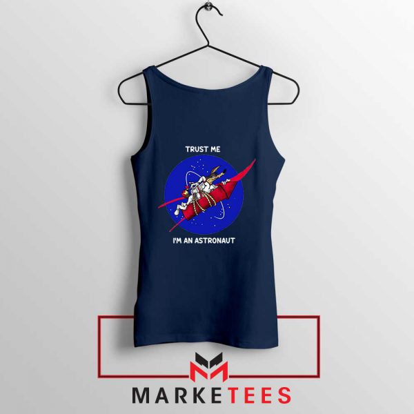 Trust Me I am An Astronaut Navy Blue Tank Top