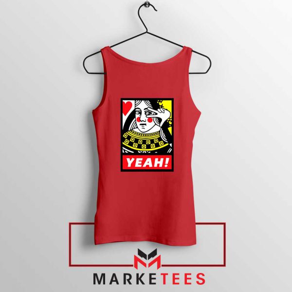 Yeah Poker Queen Design Red Tank Top