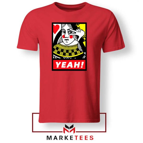 Yeah Poker Queen Design Red Tee