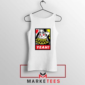 Yeah Poker Queen Design White Tank Top