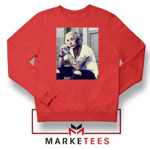 Albert Einstein Tattoo Red Sweatshirt