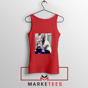 Albert Einstein Tattoo Red Tank Top