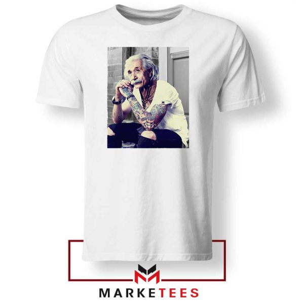 Albert Einstein Tattoo White Tshirt