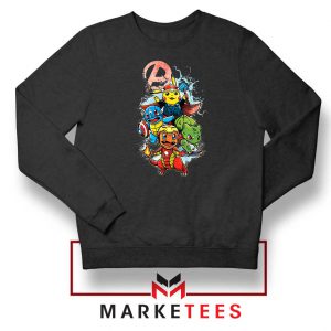 Avengers Pokemon Superhero Black Sweatshirt