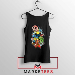 Avengers Pokemon Superhero Black Tank Top