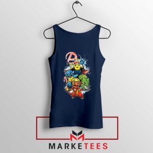 Avengers Pokemon Superhero Navy Blue Tank Top