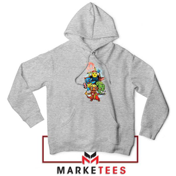 Avengers Pokemon Superhero Sport Grey Hoodie