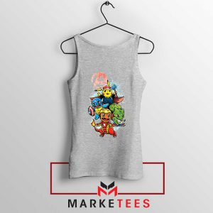 Avengers Pokemon Superhero Sport Grey Tank Top