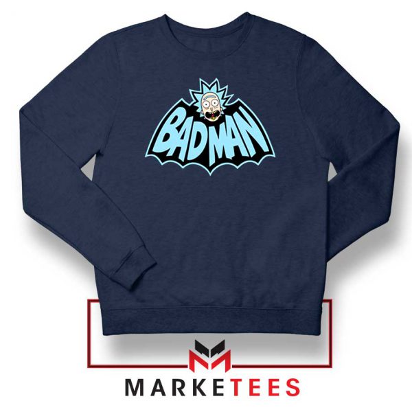 Bad Man Logo Rick and Morty Navy Sweater