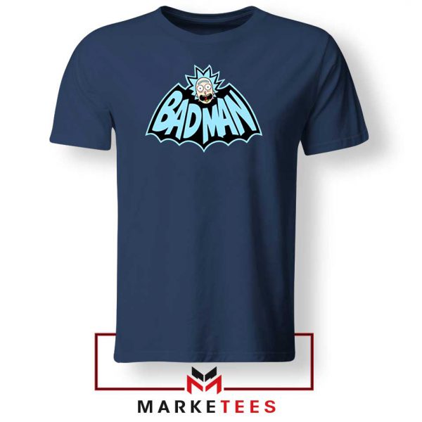 Batman Logo Rick and Morty Navy Tee