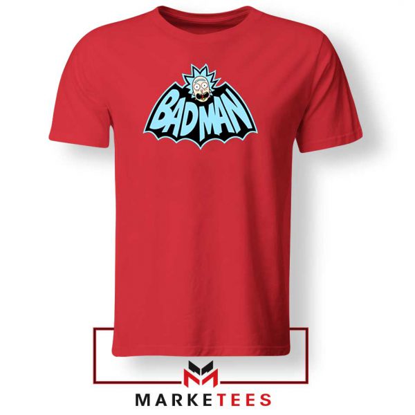 Batman Logo Rick and Morty Red Tee