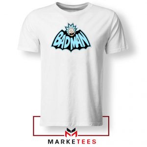 Batman Logo Rick and Morty White Tee