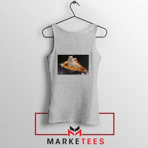 Cat Pizza Funny Design Grey Tank Top