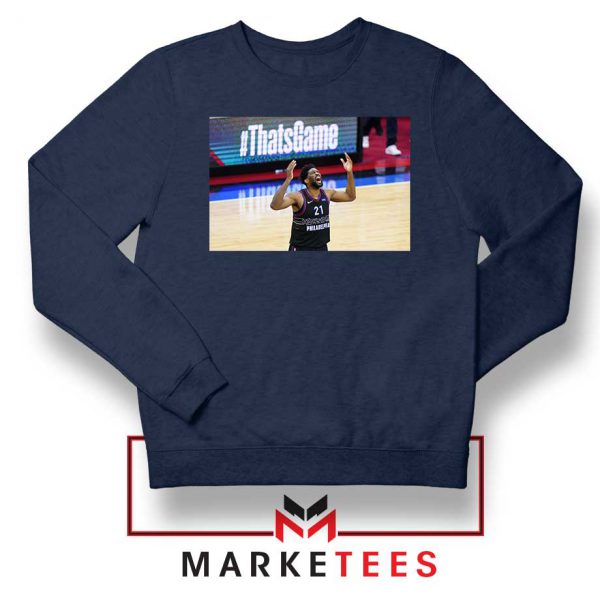 Embiid The 76ers Design Navy Blue Sweater