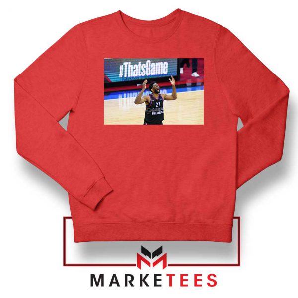 Embiid The 76ers Design Red Sweater