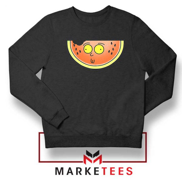 Funny Watermelon Morty Black Sweater