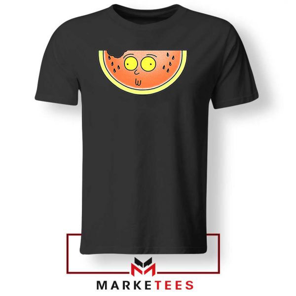 Funny Watermelon Morty Black Tee