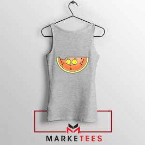 Funny Watermelon Morty Grey Tank Top