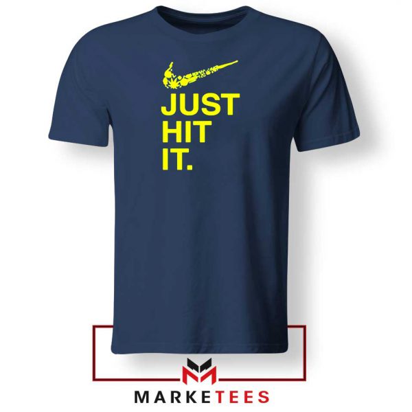 Just Hit It Logo Parody Graphic Navy Blue Tshirt