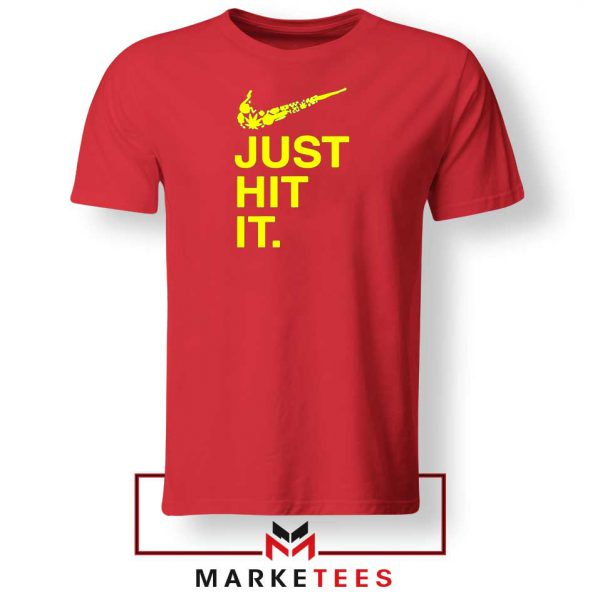 Just Hit It Logo Parody Graphic Red Tshirt