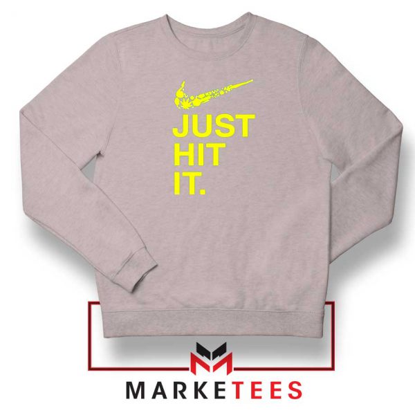 Just Hit It Logo Parody Graphic Sport Grey Sweater