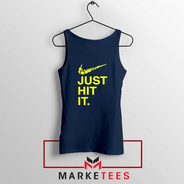 Just Hit It Logo Parody Navy Blue Tank Top