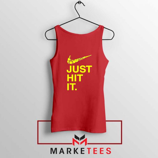 Just Hit It Logo Parody Red Tank Top