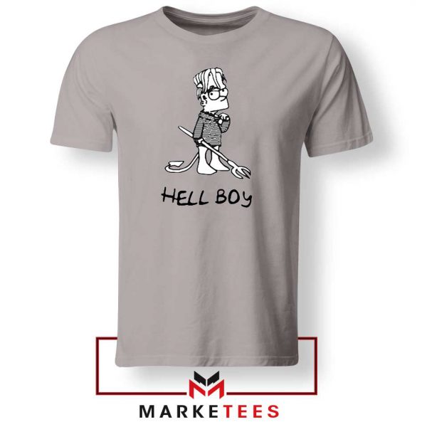 Lil Peep Hellboy Simpson Funny Grey Tshirt