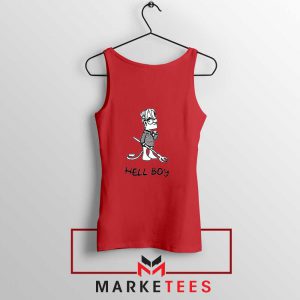 Lil Peep Hellboy Simpson Funny Red Tank Top