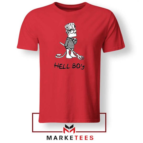 Lil Peep Hellboy Simpson Funny Red Tshirt