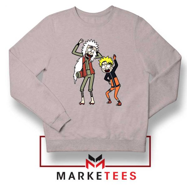 Naruto Rick Morty Design Grey Sweater