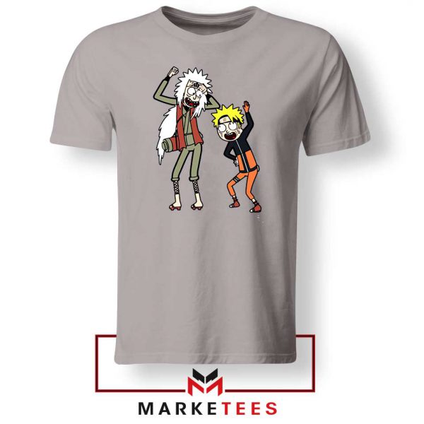 Naruto Rick Morty Design Grey Tee