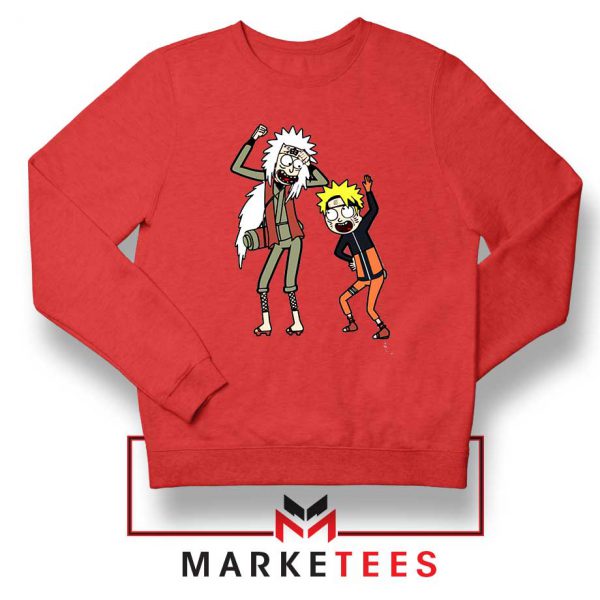 Naruto Rick Morty Design Red Sweater