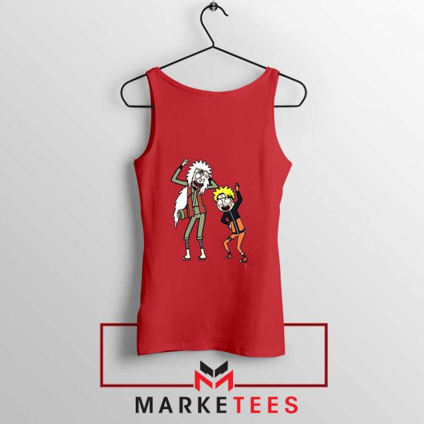 Naruto Rick Morty Design Red Tank Top