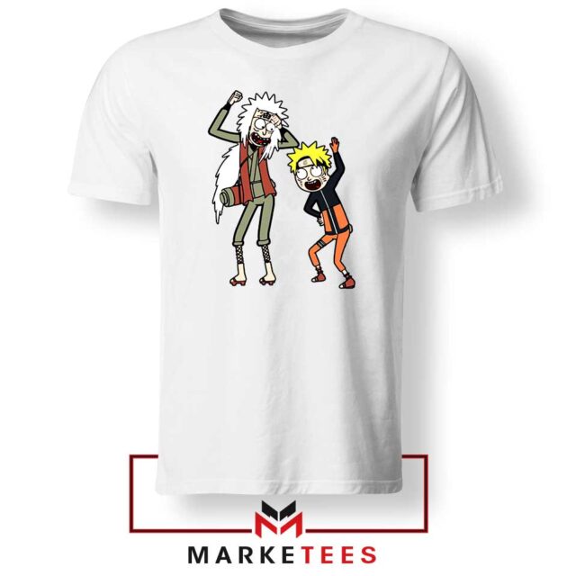 Fun Naruto Rick Morty Cartoon Mashup Tee