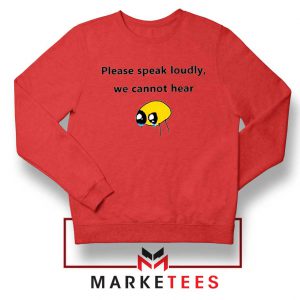 Please Speak Loudly Design Red Sweater