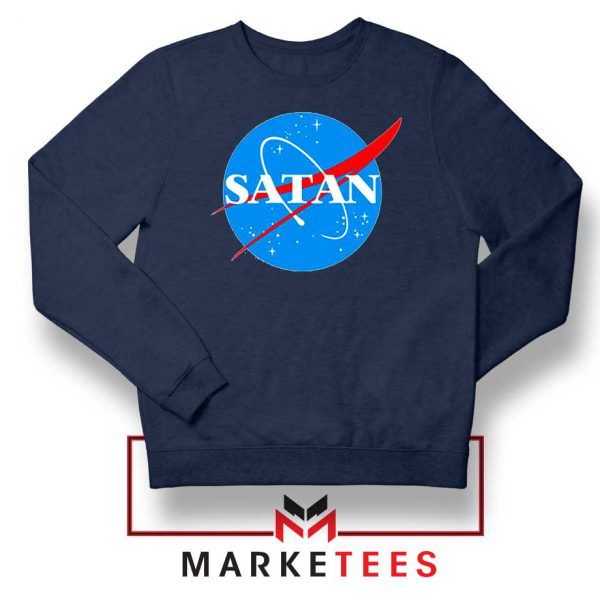 Satan Space Logo Parody Navy Blue Sweatshirt