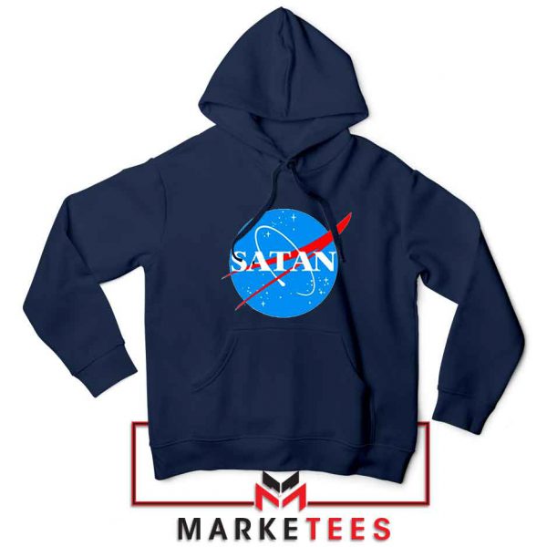 Satan Space Logo Parody Navy Hoodie