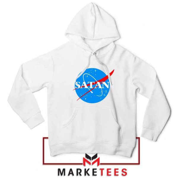 Satan Space Logo Parody White Hoodie