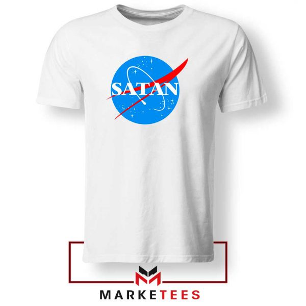 Satan Space Logo Parody White Tee