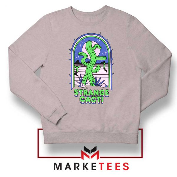 Strange Cacti Night Design Grey Sweater