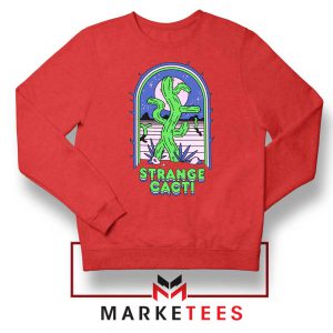 Strange Cacti Night Design Red Sweater
