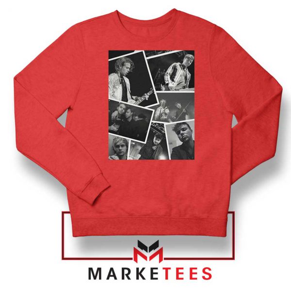 5SOS Band Tour Collage Red Sweater