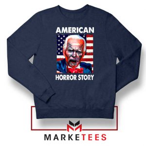 Biden Horror Story Navy Blue Sweater