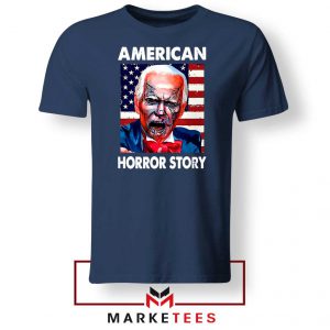 Biden Horror Story Navy Blue Tshirt
