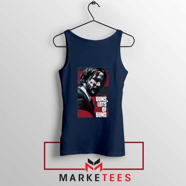 Keanu Guns Lots of Guns Navy Blue Tank Top