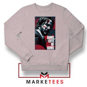 Keanu Guns Lots of Guns Sport Grey Sweater