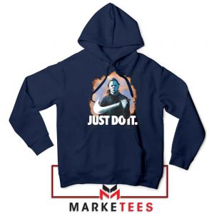 Michael Myers Just Scary Parody Navy Blue Hoodie