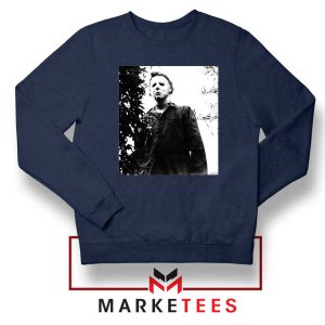 Michael Myers Photo Halloween Navy Sweater