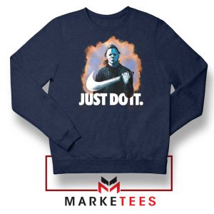 Michael Myers Scary Parody Navy Blue Sweatshirt